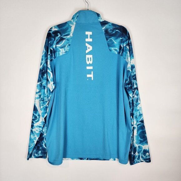 Habit Waves Solar Factor‎ UPF 40+ Sun Protection Long Sleeve Water Shirt sz XL - Picture 3 of 12